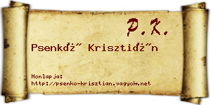 Psenkó Krisztián névjegykártya
